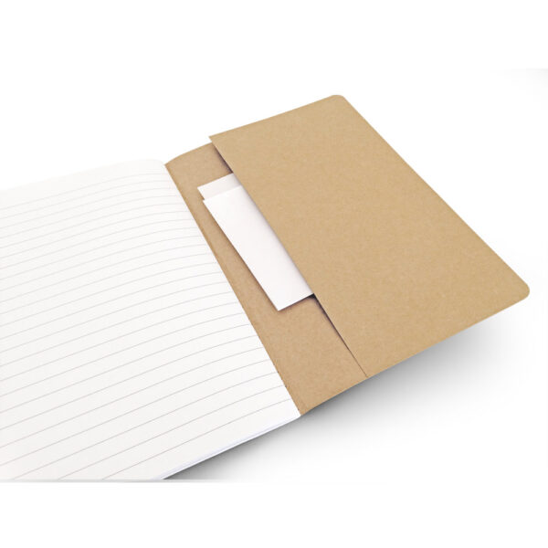 Caderno A5 em cartão kraft reciclado com páginas pautadas. - Image 2