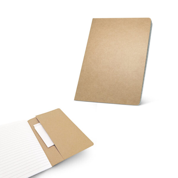 Caderno A5 em cartão kraft reciclado com páginas pautadas. - Image 3