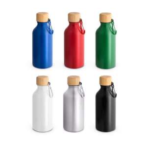 Squeeze em alumínio 100% reciclado com cor sólida brilhante 400 mL.