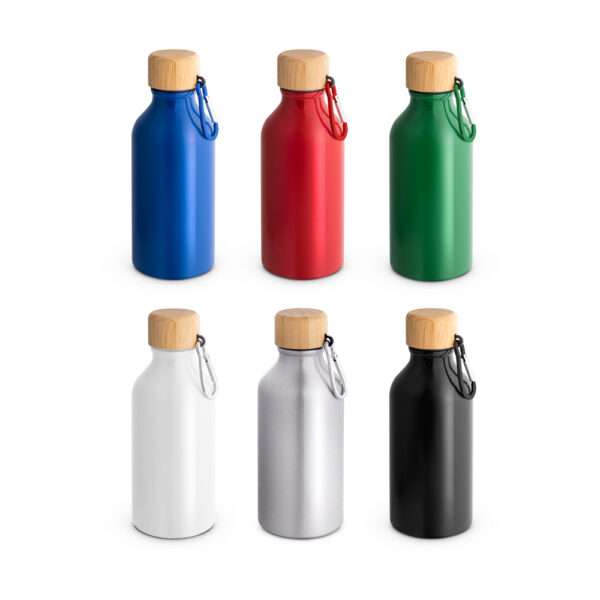 Squeeze em alumínio 100% reciclado com cor sólida brilhante 400 mL.