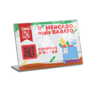 Placas Placa De Qr Code Pix Impressao Uv Acrilico Transparente 3mm 300x210mm