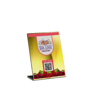 Placas Placa De Qr Code Pix Dtf Uv Acrilico Espelhado Dourado 3mm 150x210mm