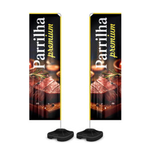 Wind Banner Kit Completo Tecido Oxford Modelo Retangular Altura Montado: 2,80 Metros G