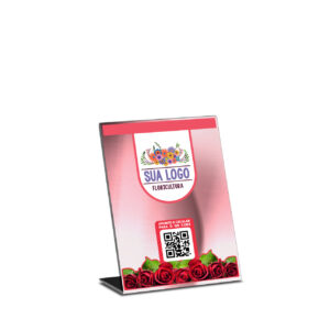 Placas Placa De Qr Code Pix Dtf Uv Acrilico Espelhado Rose 3mm 150x210mm