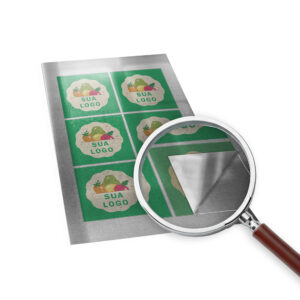 Adesivos Rótulos Folha Bopp Transparente Com Tinta Branca 135x135mm