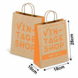 Sacolas E Sacos Sacolas Kraft Com Alça 80g 1x0 Tamanho P