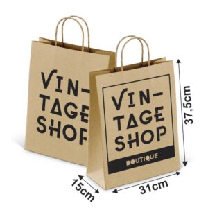 Sacolas E Sacos Sacolas Kraft Com Alca 80g 1x0 Tamanho G 310x375mm