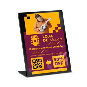 Placas Placa De Qr Code Pix Impressao Uv Acrilico Preto 3mm 210x300mm