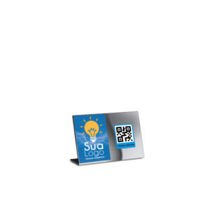 Placas Placa De Qr Code Pix Dtf Uv Acrilico Espelhado Prateado 3mm 150x100mm