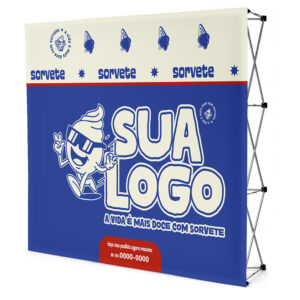 Backdrop Pop Up Retrátil Combo De Estrutura Com Personalização 2250x2250mm