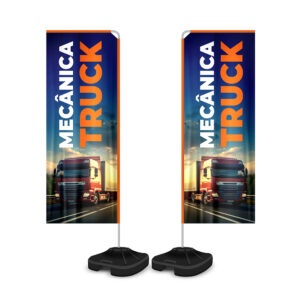 Wind Banner Kit Completo Tecido Oxford Modelo Retangular Altura Montado 230 Metros M