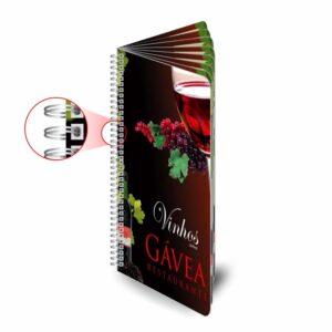 Cardapios Cardapios Personalizados Wire O 16 Paginas Couche 300g 105x300mm