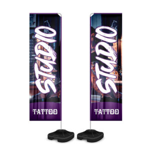 Wind Banner Kit Completo Tecido Oxford Modelo Retangular Altura Montado: 2,80 Metros G