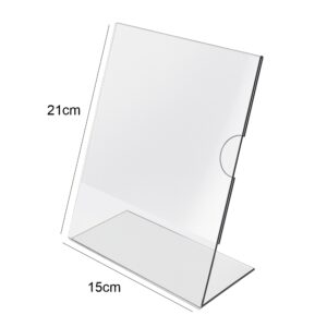 Linha De Atacado Displays Display De Mesa Em L Com Porta Folheto Acrílico Transparente 2mm 150x210mm