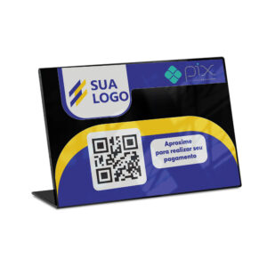 Placas Placa De Qr Code Pix Impressao Uv Acrilico Preto 3mm 300x210mm