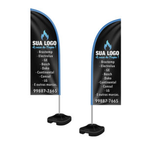 Wind Banner Kit Completo Tecido Oxford Modelo Faca Altura Montado 250 Metros M
