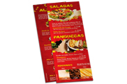 Cardapios Cardapios Personalizados 4 Paginas Com Dobra Couche 300g 210x300mm