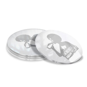 Porta Copos Acrílico 3mm Impressão Laser Acrílico Branco