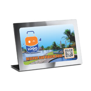 Placas Placa De Qr Code Pix Dtf Uv Acrilico Espelhado Prateado 3mm 300x210mm