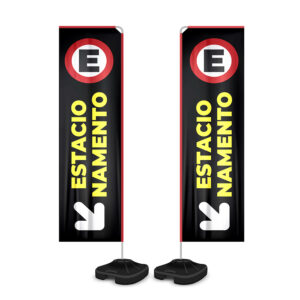 Wind Banner Kit Completo Tecido Oxford Modelo Retangular Altura Montado 280 Metros G