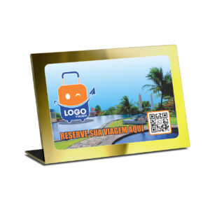 Placas Placa De Qr Code Pix Dtf Uv Acrilico Espelhado Dourado 3mm 300x210mm