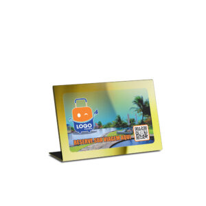 Placas Placa De Qr Code Pix Dtf Uv Acrilico Espelhado Dourado 3mm 210x150mm