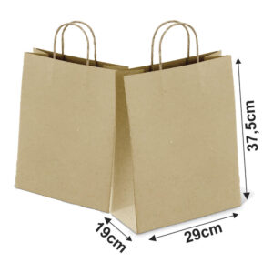 Linha De Atacado Sacolas Kraft Com Alça 80g Tamanho Gg 290x375mm