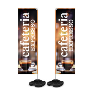 Wind Banner Kit Completo Tecido Oxford Modelo Retangular Altura Montado 280 Metros G