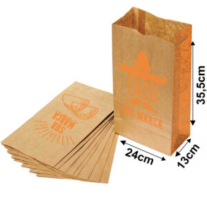 Sacolas E Sacos Sacos Kraft Para Delivery 1x0 Tamanho M 240x355mm