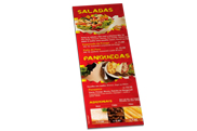 Cardápios Cardápios Descartáveis Apergaminhado 180g 105x300mm