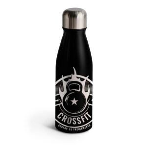 Squeeze De Aluminio Modelo Beane Com Tampa Inox Gravacao A Laser 360 500ml Preta