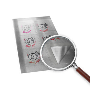 Adesivos Rotulos Folha Bopp Transparente Com Tinta Branca 135x135mm