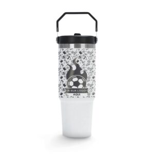 Caneca Copos E Tacas - Modelo Alca Sextavada Com Tampa 900ml Branco