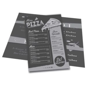 Cardapios Cardapios Personalizados 4 Paginas Com Dobra Kraft 250g 300x210mm