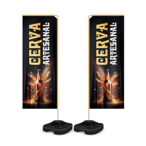 Wind Banner Kit Completo Tecido Oxford Modelo Retangular Altura Montado: 2,30 Metros M