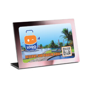 Placas Placa De Qr Code Pix Dtf Uv Acrilico Espelhado Rose 3mm 300x210mm