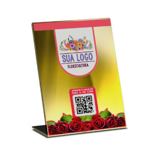 Placas Placa De Qr Code Pix Dtf Uv Acrilico Espelhado Dourado 3mm 210x300mm