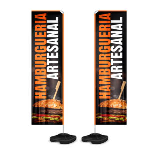 Wind Banner Kit Completo Tecido Oxford Modelo Retangular Altura Montado 330 Metros Gg