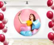 Painel De Festa Cacharrel Redondo Com Elastico Para Painel 1000x1000mm