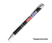 Canetas Promocionais Personalizadas Impressao Uv Beta Soft Emborrachada Preta