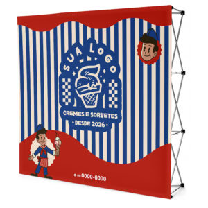 Backdrop Pop Up Retratil Combo De Estrutura Com Personalizacao 2250x2250mm