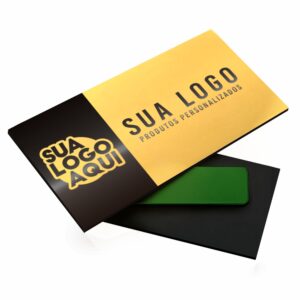Crachá Magnetico Modelo Retangular Abs Dourado 60x15mm