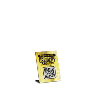 Placas Placa De Qr Code Pix Dtf Uv Acrilico Espelhado Dourado 3mm 100x150mm