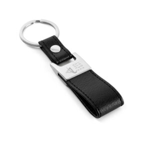 Chaveiro Gravacao A Laser Couro Sintetico Modelo Blackwall Preto