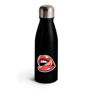 Squeeze De Aluminio Modelo Beane Com Tampa Inox Dtf Uv 500ml Preta