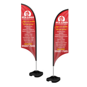 Wind Banner Kit Completo Tecido Oxford Modelo Vela Altura Montado 300 Metros G