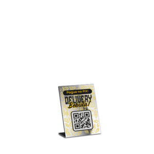 Placas Placa De Qr Code Pix Dtf Uv Acrilico Espelhado Prateado 3mm 100x150mm