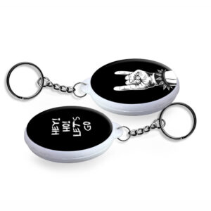 Bottons E Pins Personalizados Dupla Face Com Chaveiro Modelo Redondo Branco 35mm
