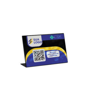 Placas Placa De Qr Code Pix Impressao Uv Acrilico Preto 3mm 210x150mm