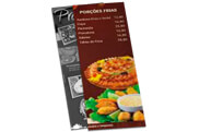 Cardápios Cardápios Descartáveis Apergaminhado 180g 105x300mm
